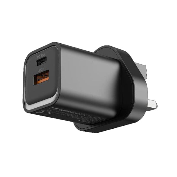 Engage Dual Port Quick Charger Power Adapter - 33W PD / Black