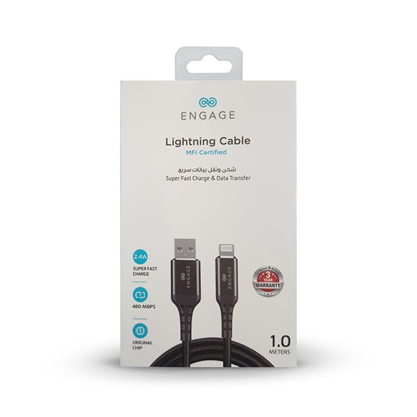 Engage Lightning Mfi Cable 1 Meter - Black