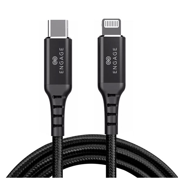 Engage PD 18W Fast Charging MFI certified Type-C to Lightning Cable 2 meters - Black