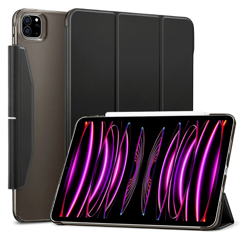 ESR Ascend Trifold Case With Kick-Stand & Pen Holder - Apple iPad Pro 12.9 Gen 6/5/4/3 (2018-2022) / Jelly Black