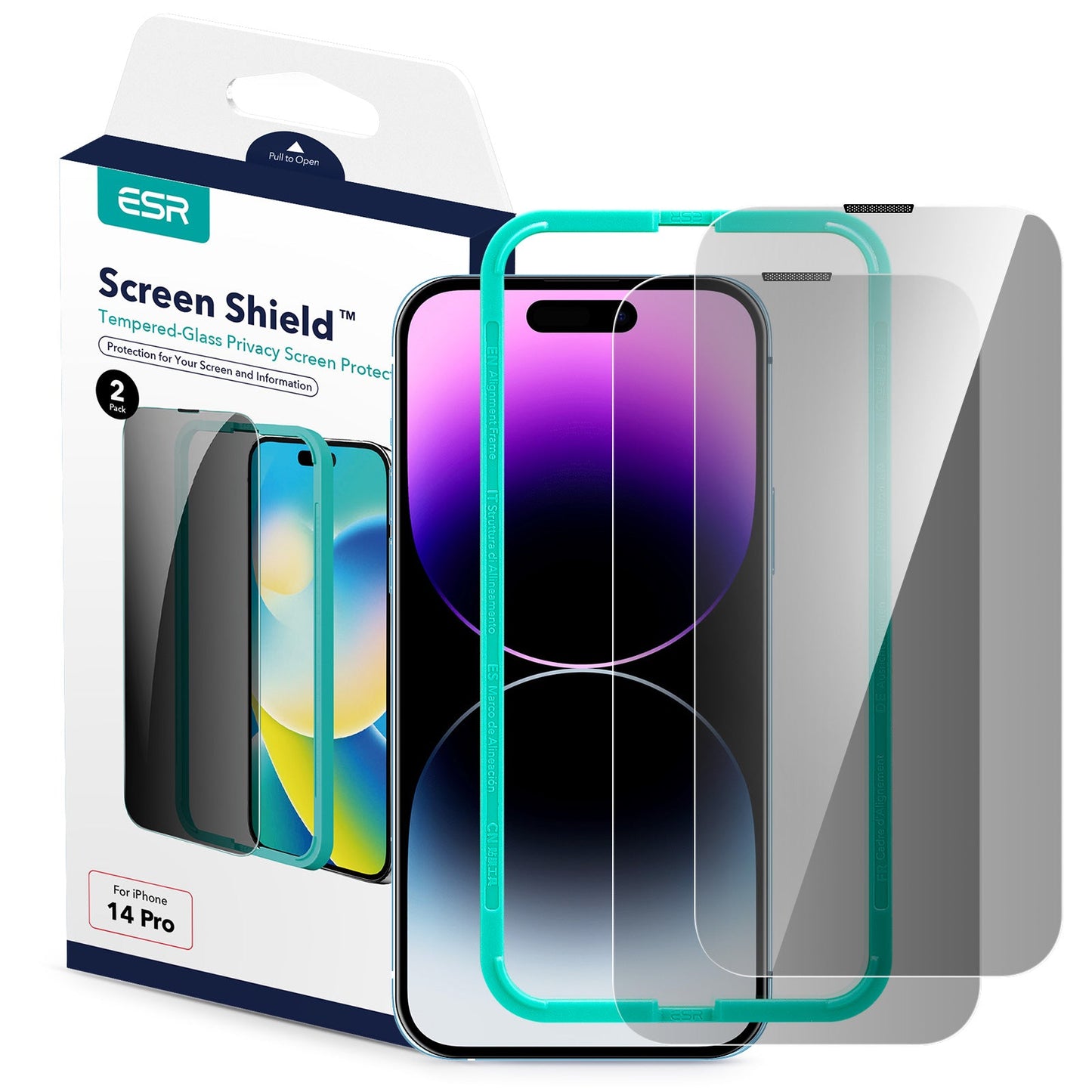 ESR Screen Shield Edge To Edge Privacy Tempered Glass - Apple iPhone 14 Pro Max  / Pack Of 2