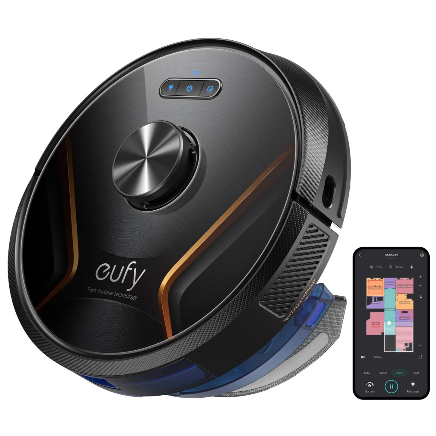 Eufy By Anker, Boostiq Robovac 30C, Robot Vacuum Cleaner, Wi-Fi, Super-Thin - Black