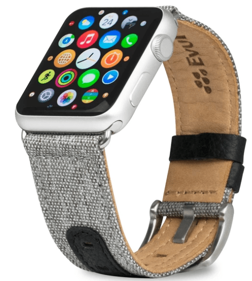 Evutec Apple Watch Band 41/40/38mm Northill - Canvas/Black