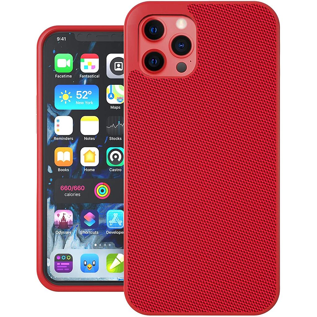 Evutec iPhone 12 / iPhone 12 Pro Ballistic Nylon Case with AFIX+ Mount - Red