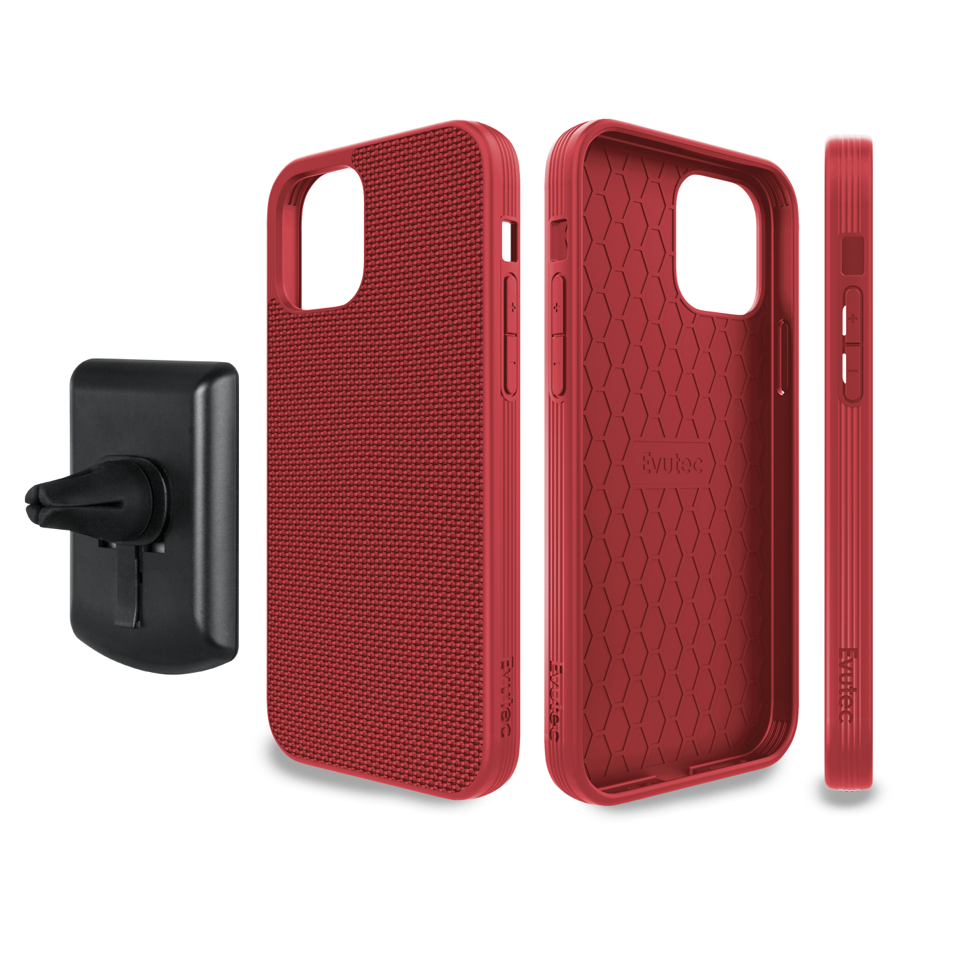 Evutec iPhone 12 / iPhone 12 Pro Ballistic Nylon Case with AFIX+ Mount - Red