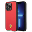Ferrari iPhone 14 Pro Max HC PU Case With Italian Flag Line - Red
