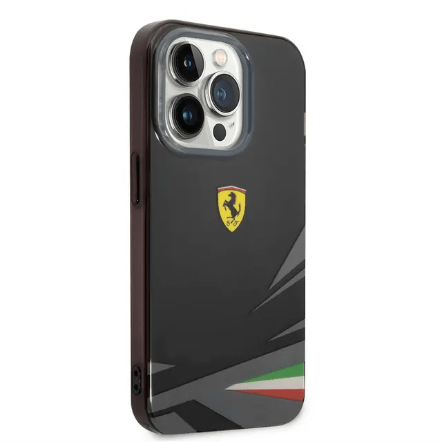 Ferrari iPhone 14 Pro PC/TPU Case with Double Layer Print - Black