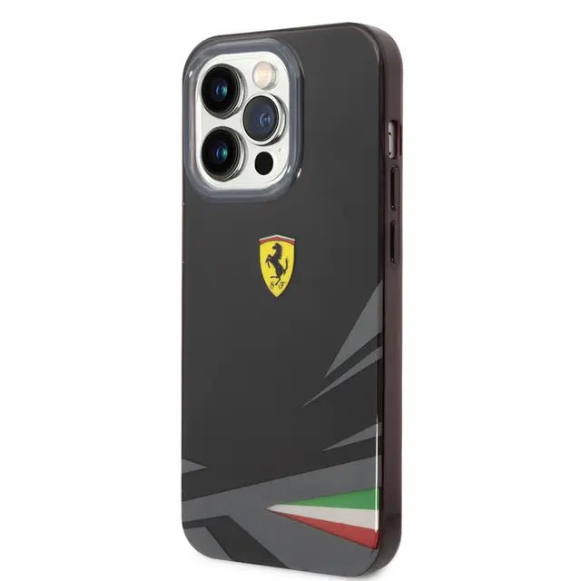 Ferrari iPhone 14 Pro PC/TPU Case with Double Layer Print - Black