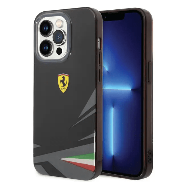 Ferrari iPhone 14 Pro PC/TPU Case with Double Layer Print - Black