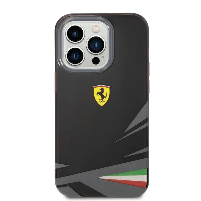 Ferrari iPhone 14 Pro PC/TPU Case with Double Layer Print - Black