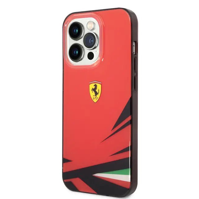 Ferrari iPhone 14 Pro PC/TPU Case with Double Layer Print - Red