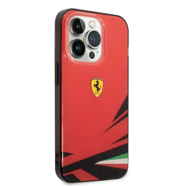 Ferrari iPhone 14 Pro PC/TPU Case with Double Layer Print - Red