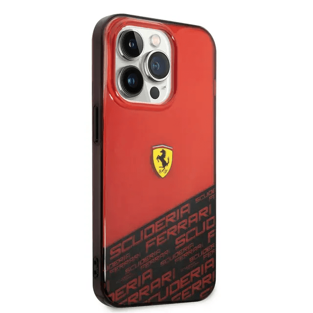 FERRARI iPhone 14 Pro Max PC/TPU IML CASE BOTTOM SCUDERIA ALLOVER PRINT - Red