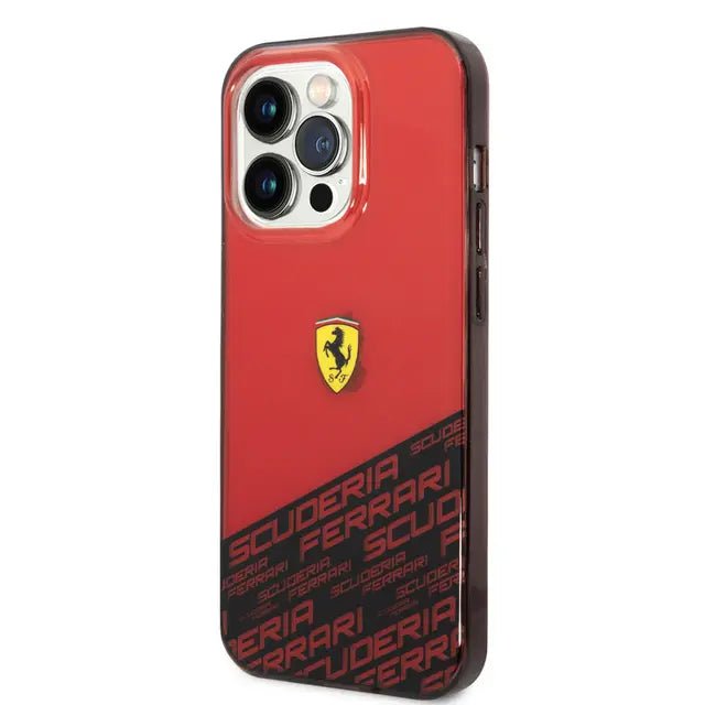 FERRARI iPhone 14 Pro Max PC/TPU IML CASE BOTTOM SCUDERIA ALLOVER PRINT - Red