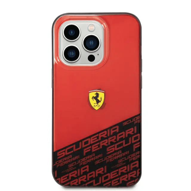 FERRARI iPhone 14 Pro Max PC/TPU IML CASE BOTTOM SCUDERIA ALLOVER PRINT - Red