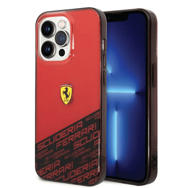 FERRARI iPhone 14 Pro Max PC/TPU IML CASE BOTTOM SCUDERIA ALLOVER PRINT - Red