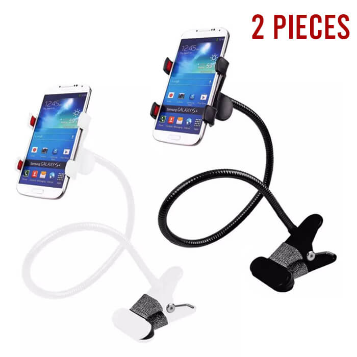 Flexible Metal Long Arm Lazy Phone Holder - 2 Pieces