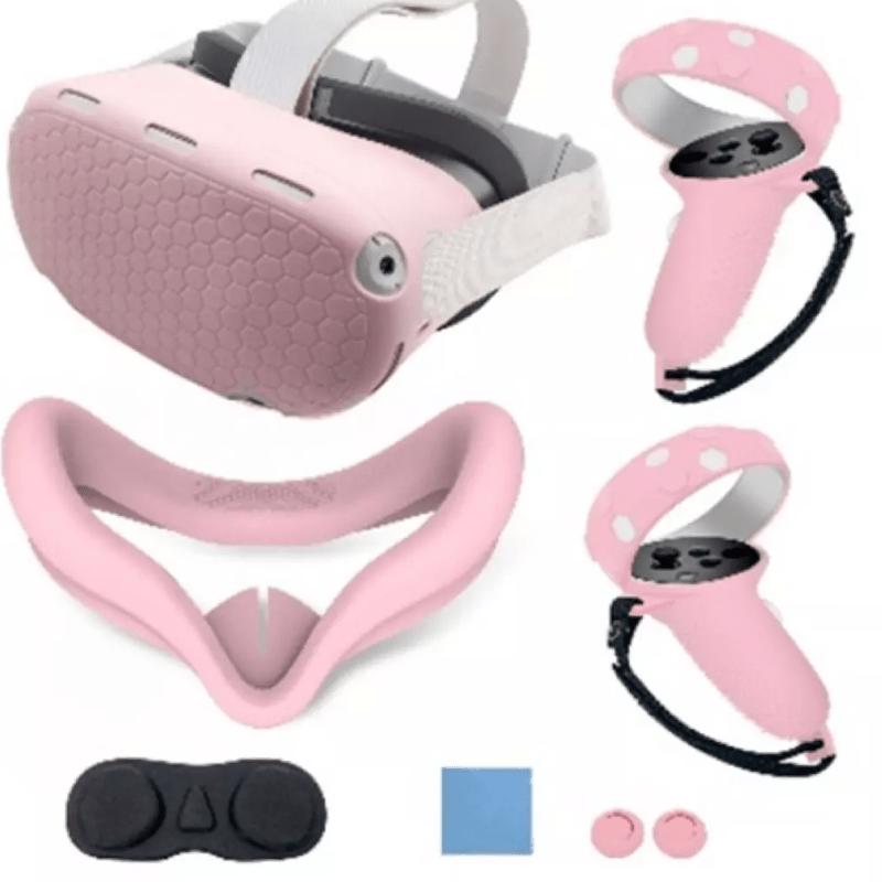 Gamax Oculus Quest 2 Silicone Protective Case Set - Pink