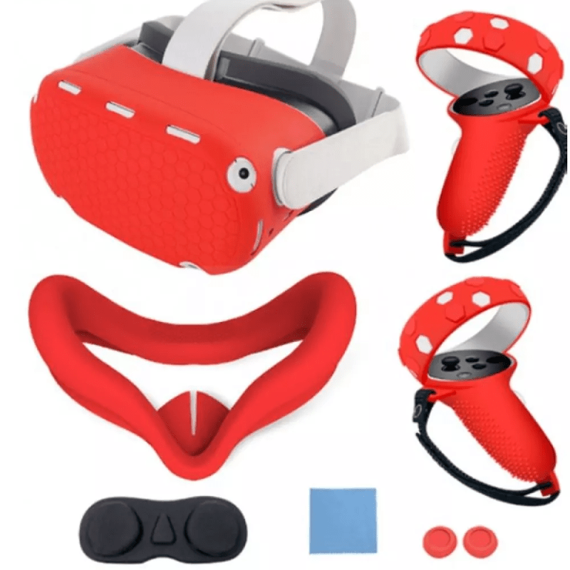 Gamax Oculus Quest 2 Silicone Protective Case Set - Red