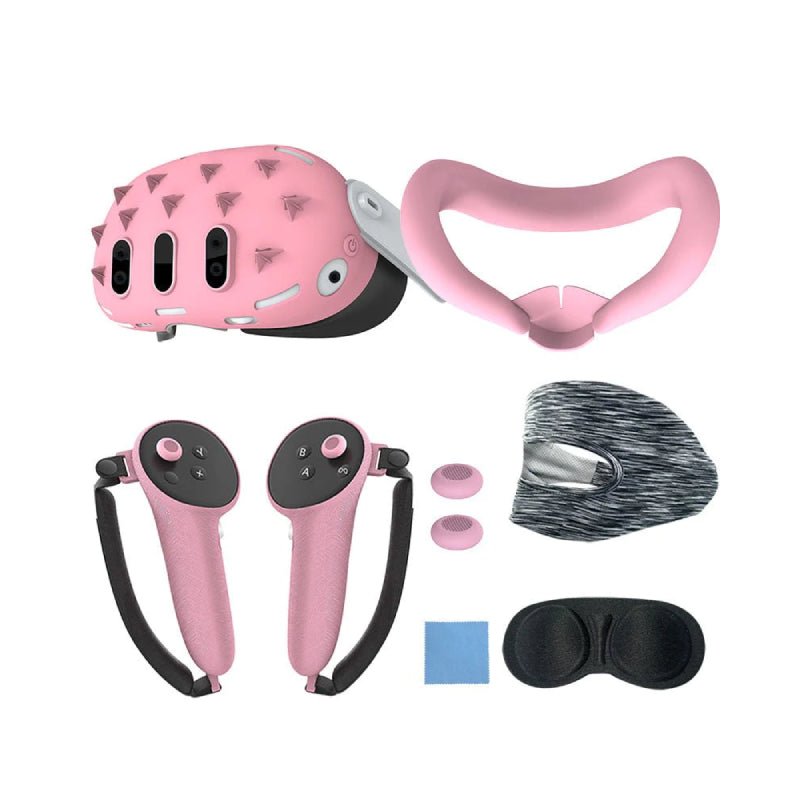 Gamax Silicon Protection Set for Meta Quest 3 - Pink