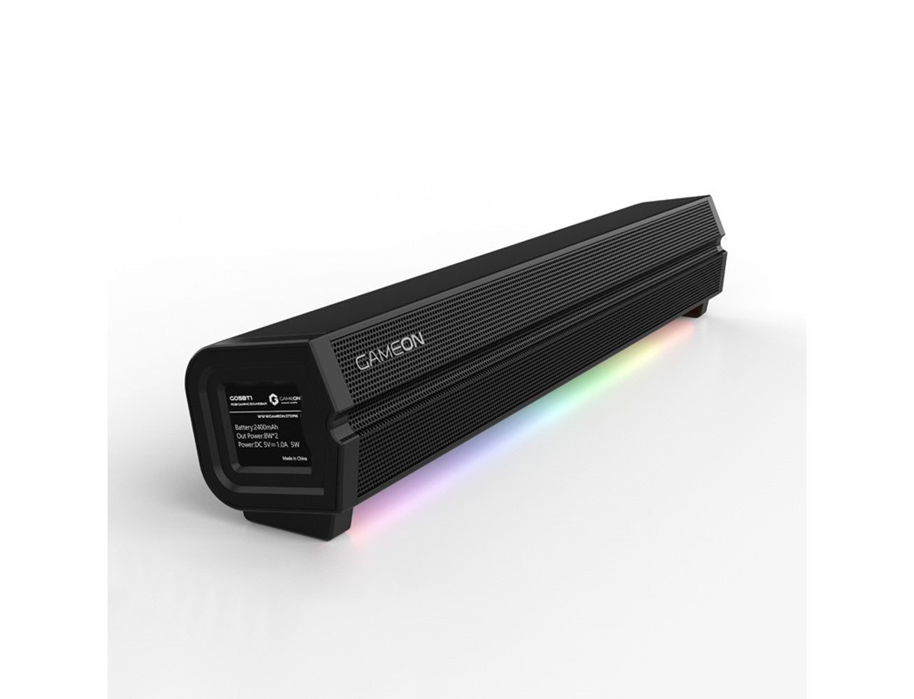 GameOn Sonicstorm X Wireless RGB Gaming Soundbar - 16 Watt / 2400mAh / Black