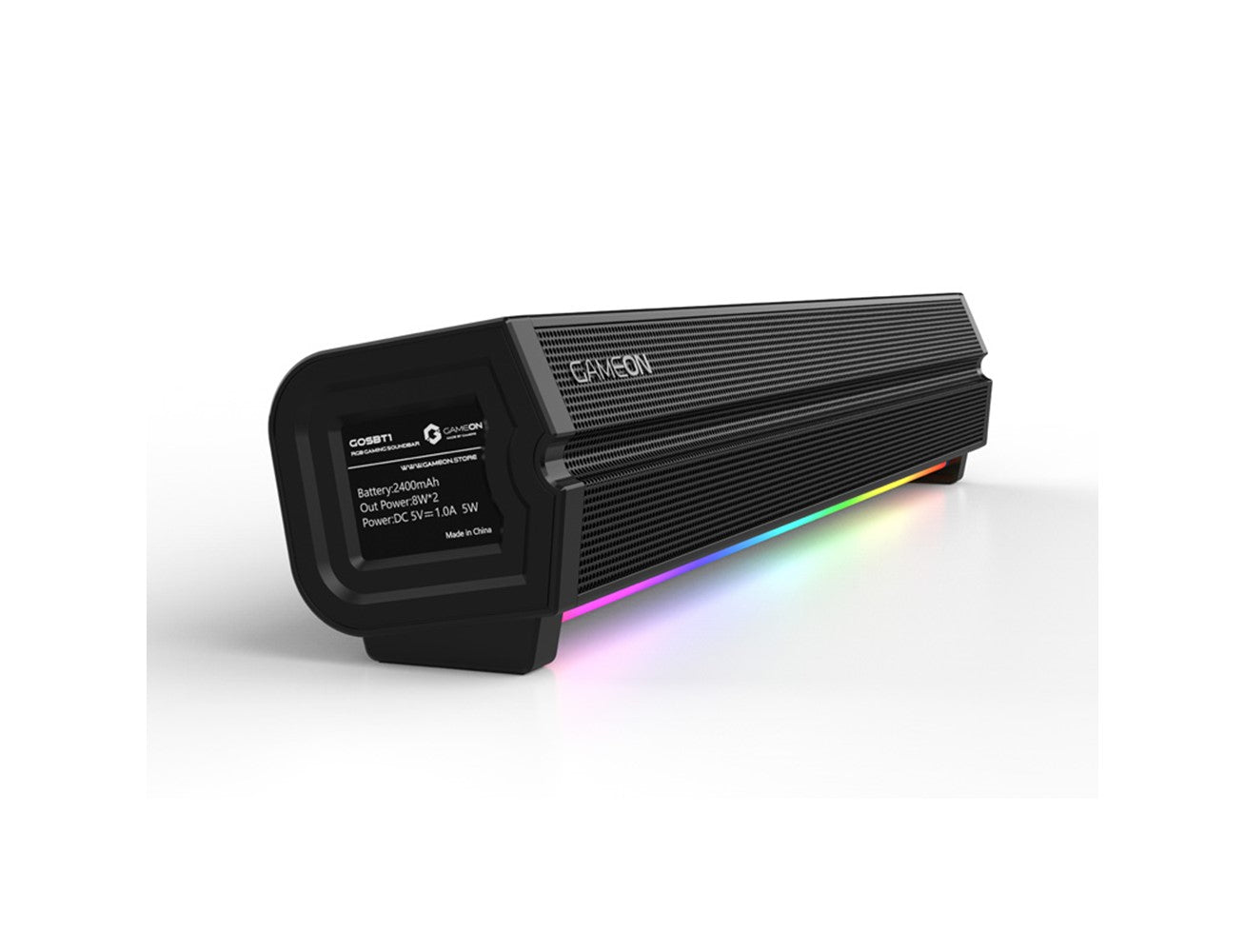 GameOn Sonicstorm X Wireless RGB Gaming Soundbar - 16 Watt / 2400mAh / Black