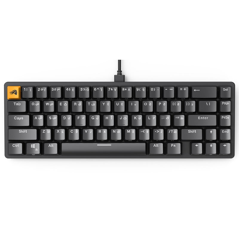 Glorious GMMK2 65% Pre-Built ANSI Wired RGB Mechanical Gaming Keyboard (Arabic Layout) - Black