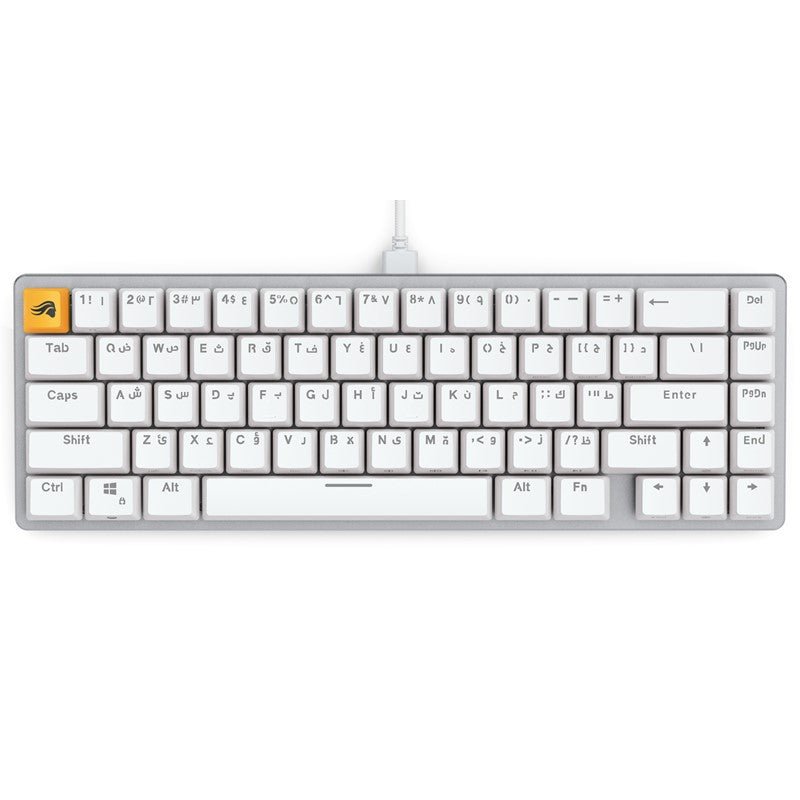 Glorious GMMK2 65% Pre-Built ANSI Wired RGB Mechanical Gaming Keyboard (Arabic Layout) - White