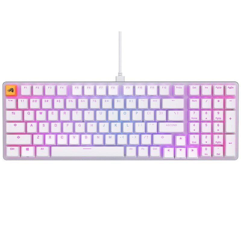 Glorious GMMK2 Full Size 96% Wired RGB Mechanical Gaming Keyboard Pre-Built - White