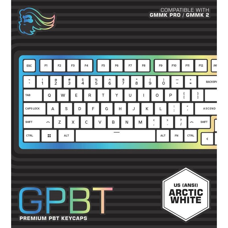 Glorious PBT White Key Caps For Mechanical Gaming Keyboards