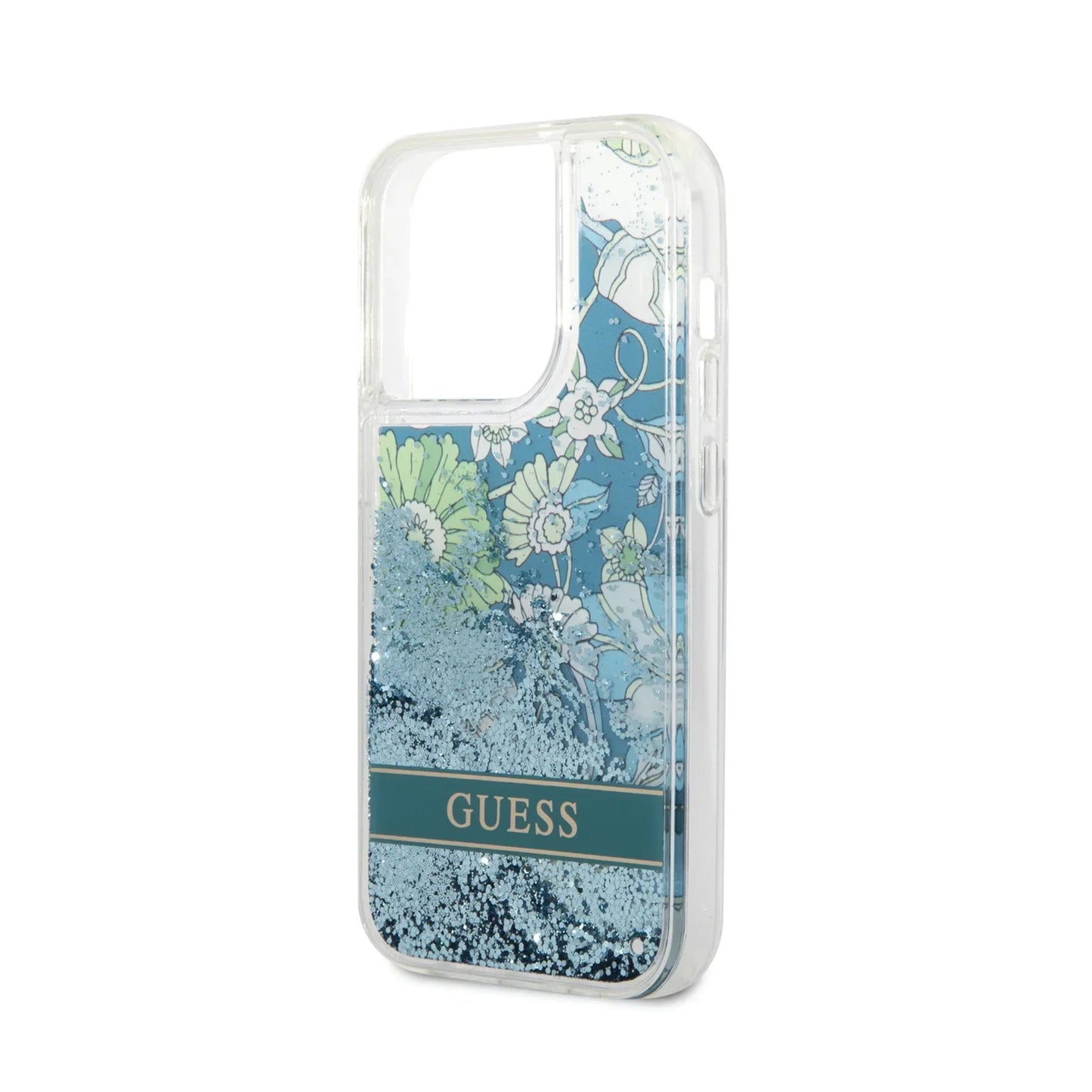 Guess Apple iPhone 14 Pro Liquid Glitter Flower Case - Green