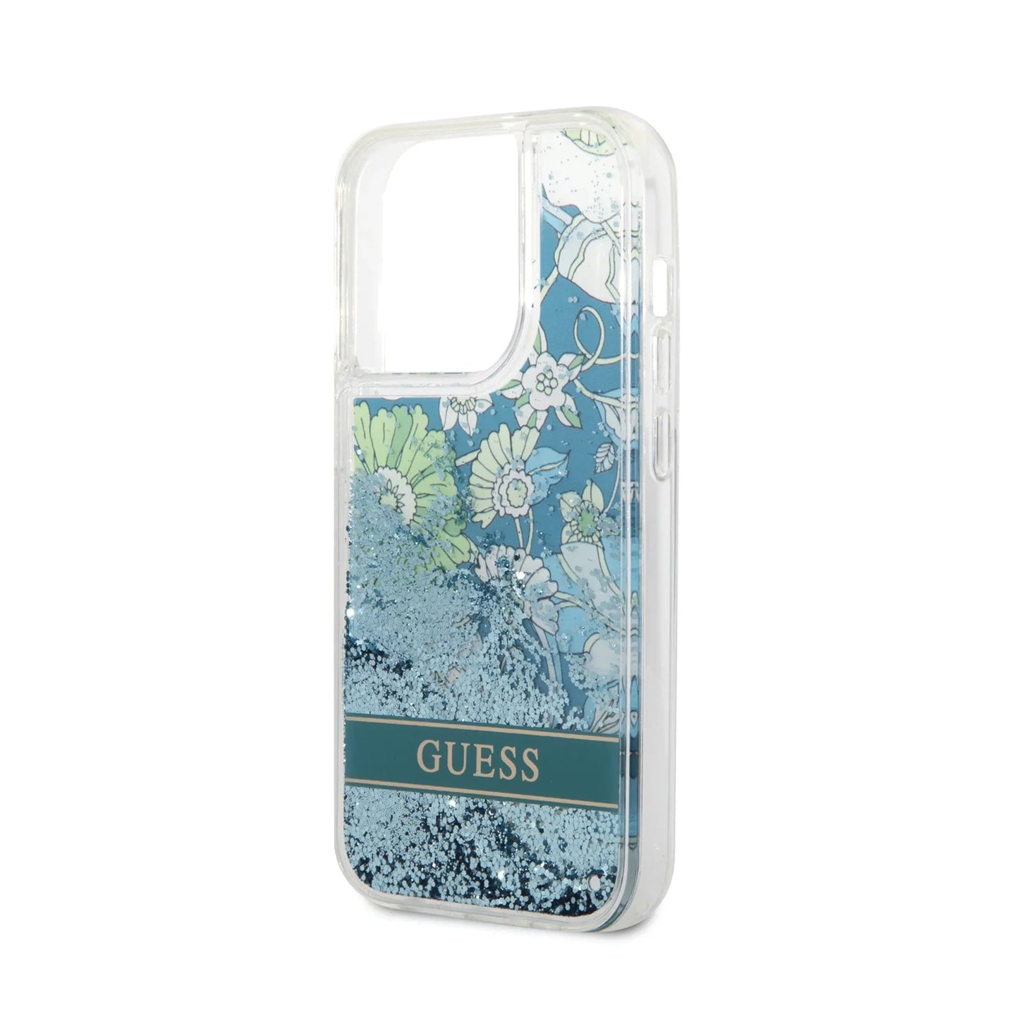 Guess Apple iPhone 14 Pro Max Liquid Glitter Flower Case - Green