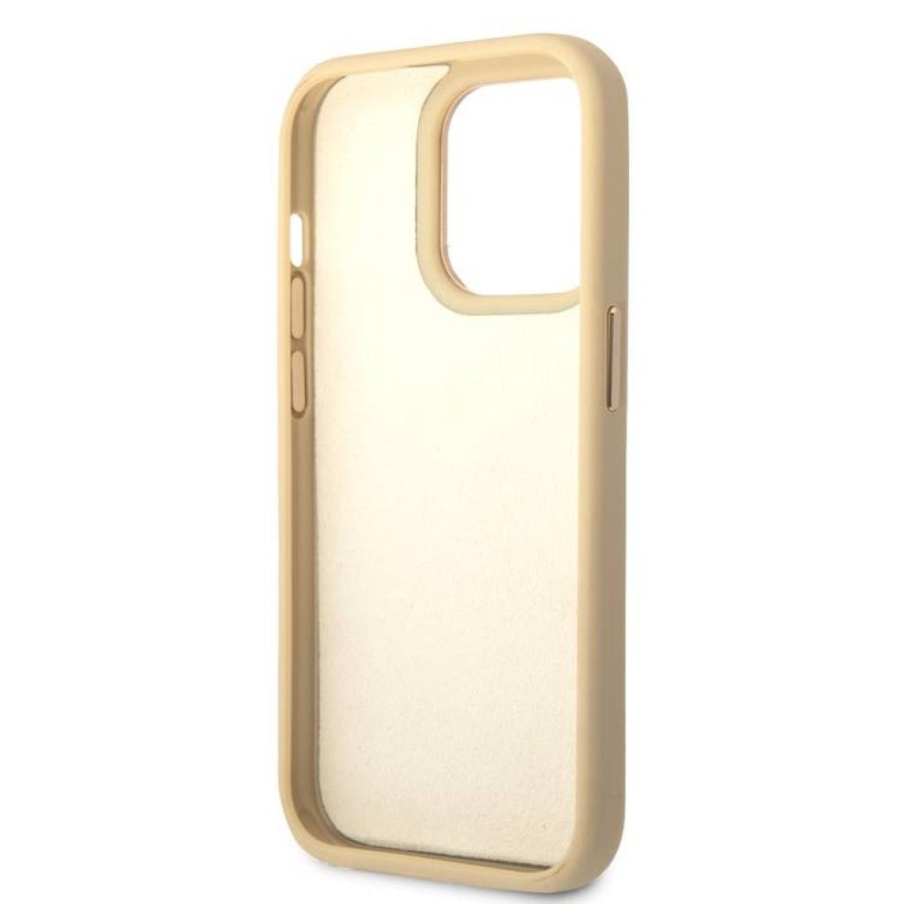 Guess Apple iPhone 14 Pro Pu Croco Case With Metal Camera Outline - Gold