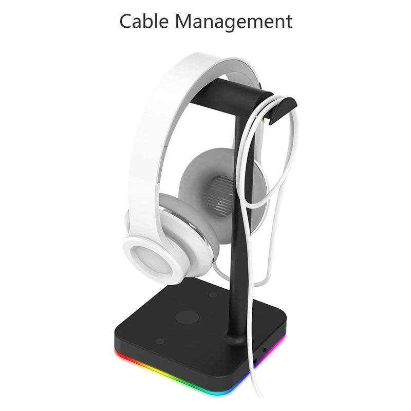 Headphone Stand with USB Hub - USB / Black