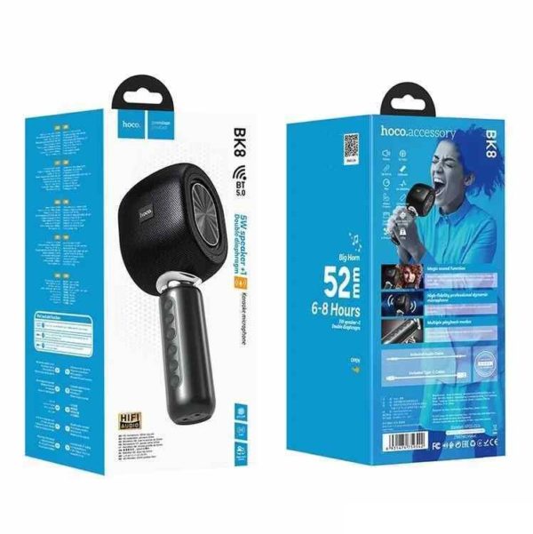 Hoco BK8 Wireless Karaoke Mic - 5W / 2000mAh / Black