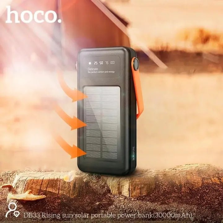 HOCO DB33 Solar Charging Portable Power Bank 30000mAh - Black