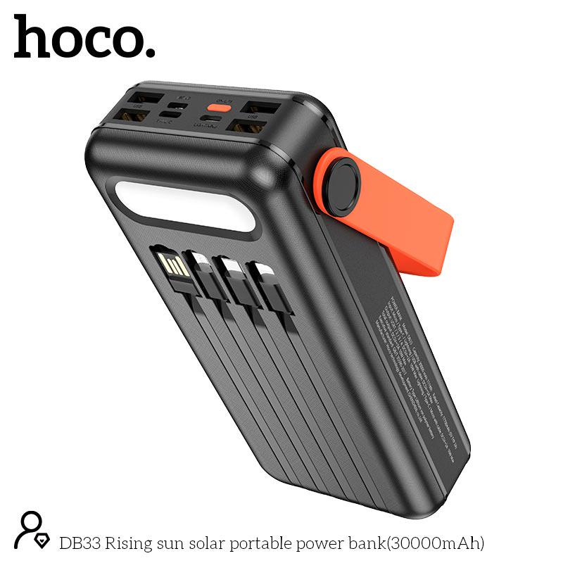 HOCO DB33 Solar Charging Portable Power Bank 30000mAh - Black