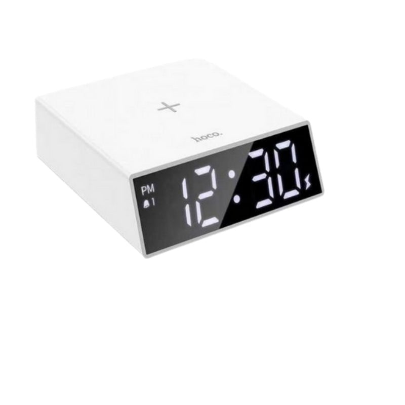 HOCO DCK1 Clock With Wireless Charger - 10W / White