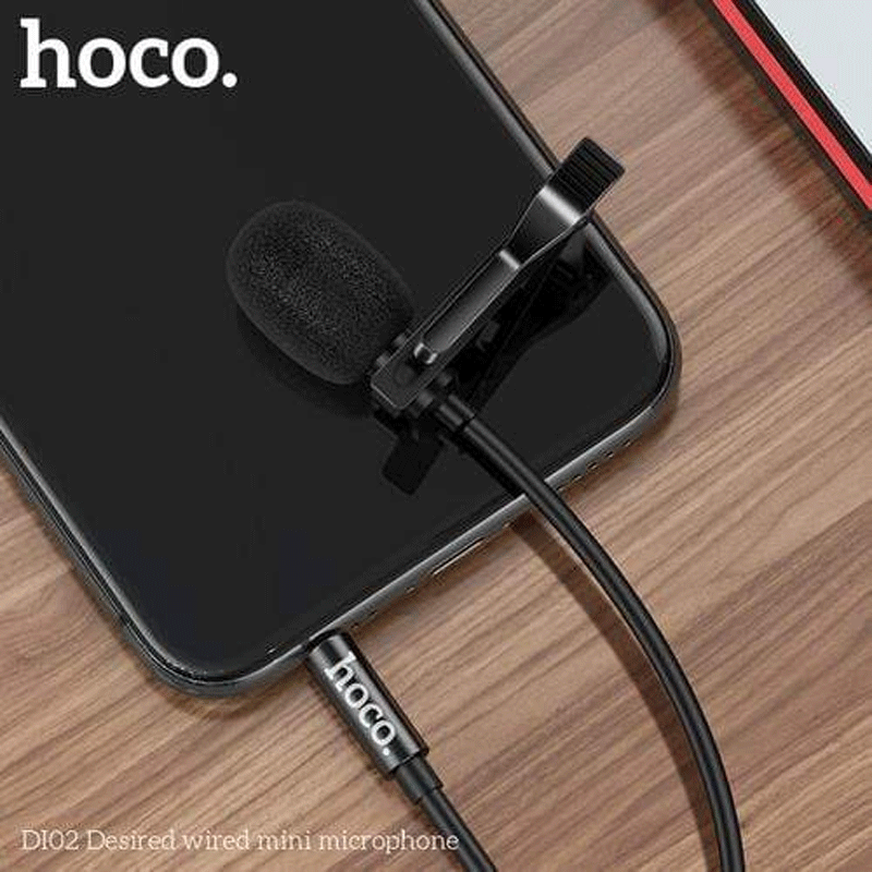 Hoco DI02 Mini Microphone - 2 Meter / 3.5mm / Black