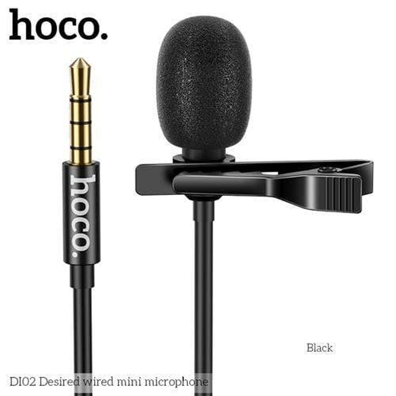 Hoco DI02 Mini Microphone - 2 Meter / 3.5mm / Black