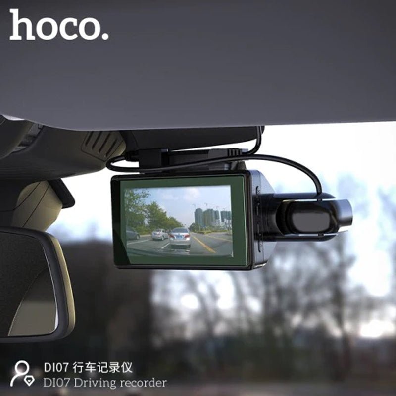 مسجل القيادة بكاميرا مزدوجة من هوكو Di07 - أسود