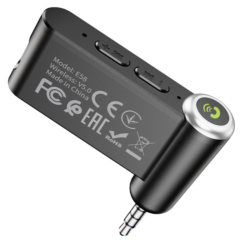 Hoco E58 Aux Wireless Receiver - 3.5 mm / 140mAh / Black