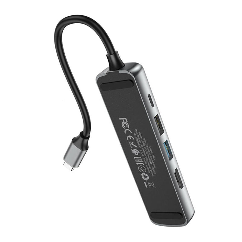 HOCO HB23 Easy View USB-C Hub - USB-C / HDMI / RJ45