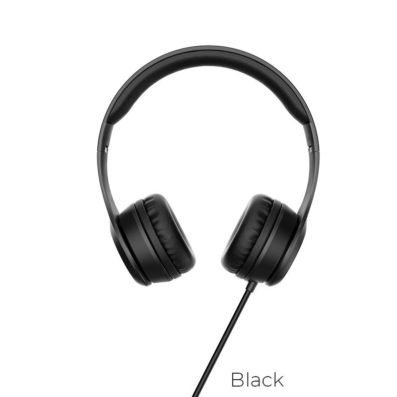 Hoco Headphones W21 Graceful Charm Wired Headset With Mic - Black