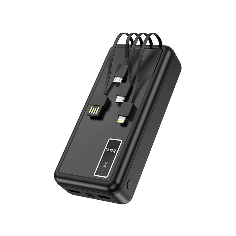 HOCO J77A Power Bank with Cable - 20000mAh / Black