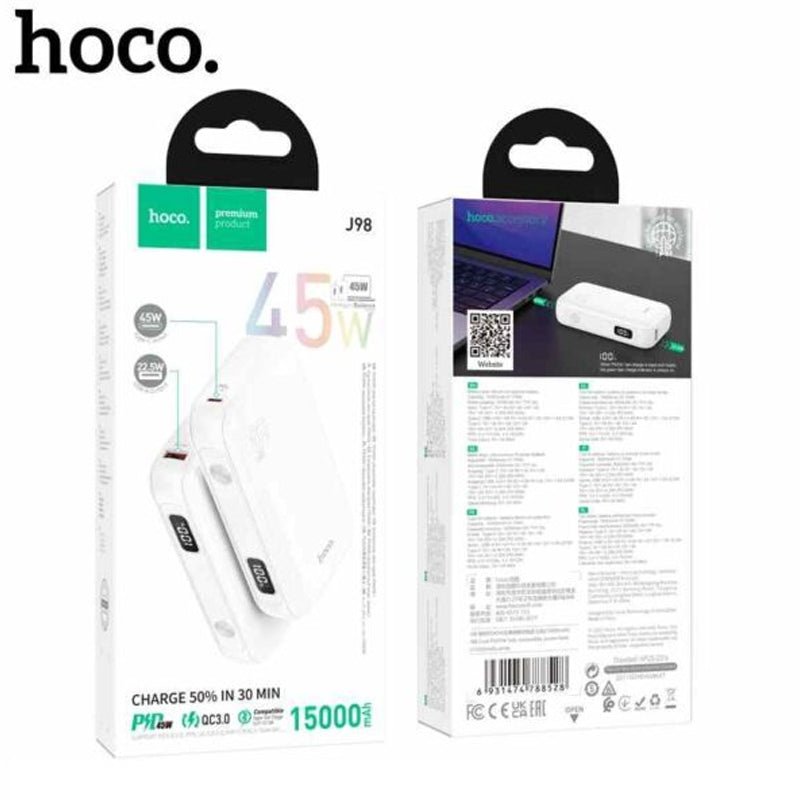 Hoco J98 Power Bank PD45W 15000mAh  - White