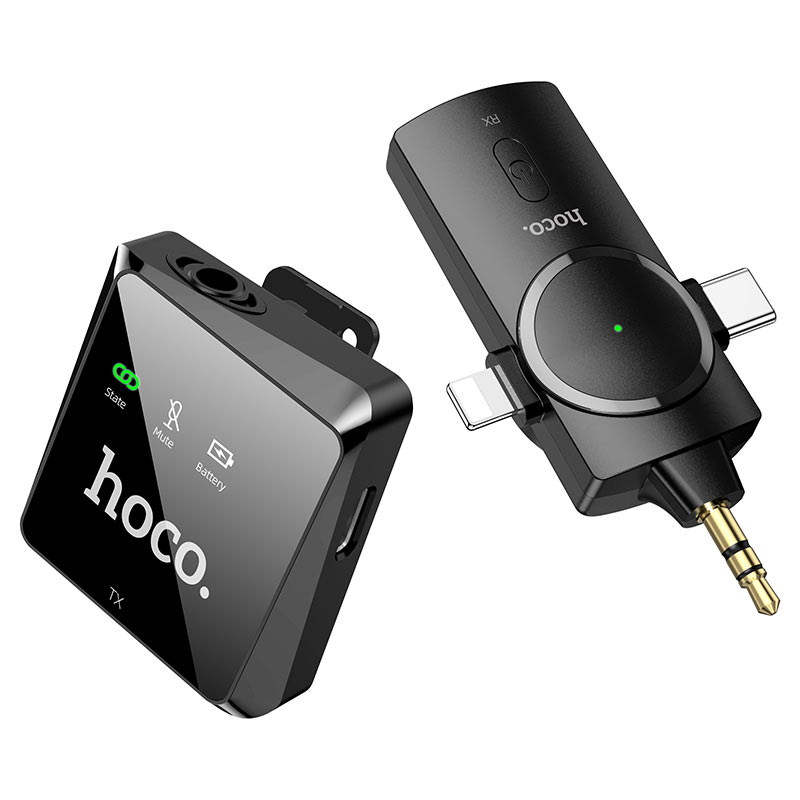 HOCO Microphone S31 Stream wireless with 3-in-1 receiver - Black