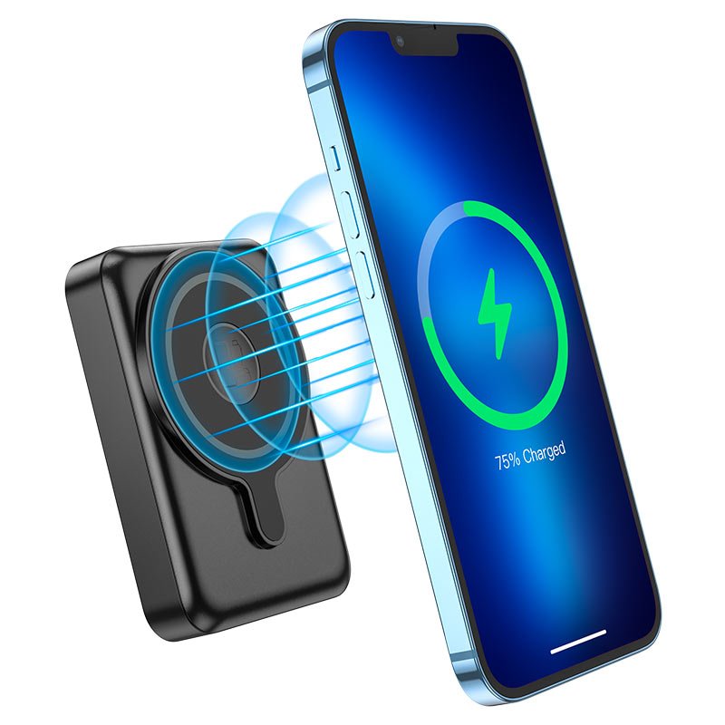 Hoco Q11 Power Bank 3 In 1 Wireless Charging - 20W / 10000mAh / Black