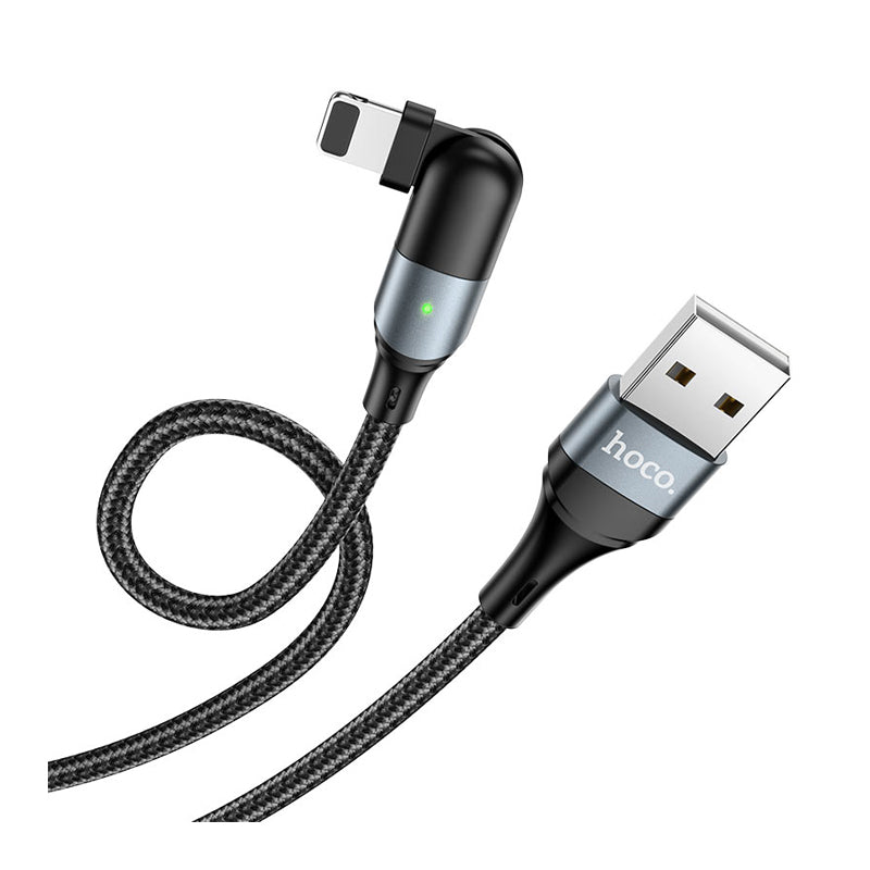 HOCO U100 Orbit Charging Data Sync Cable - USB to Lightning / 1.2 Meters / Black