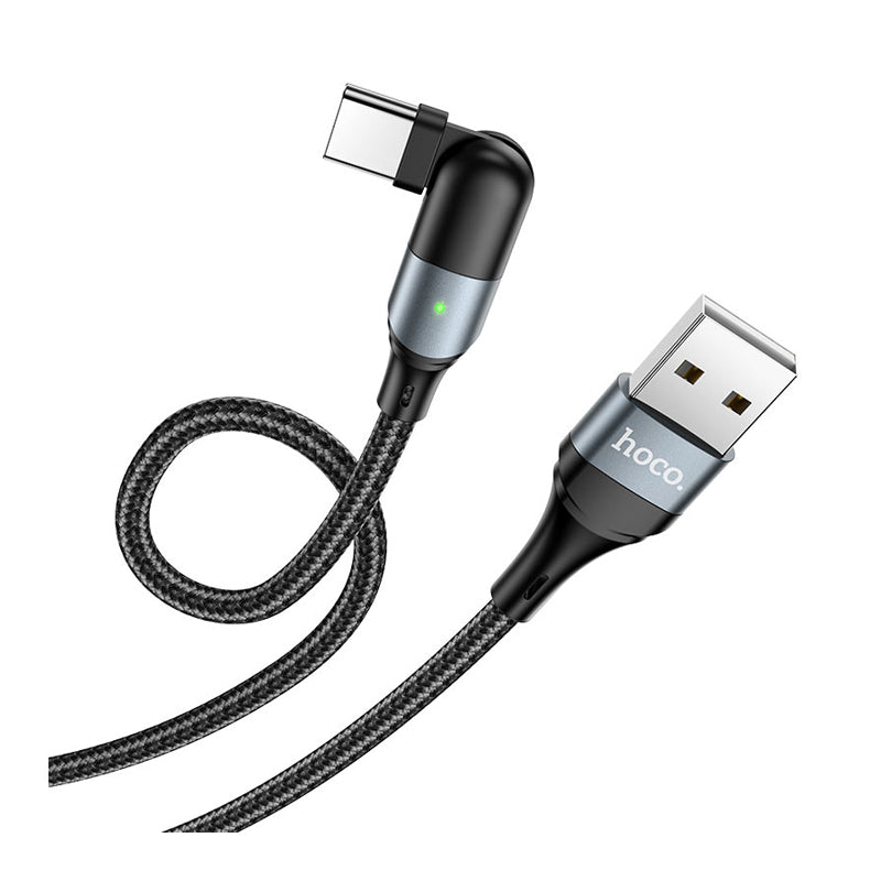 HOCO U100 Orbit Charging Data Sync Cable - USB to USB-C / 1.2 Meters / Black
